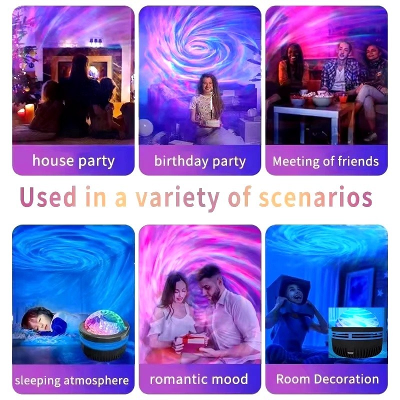 1pc Galaxy Star & Ocean Wave Projector Night Light (7 Colors)