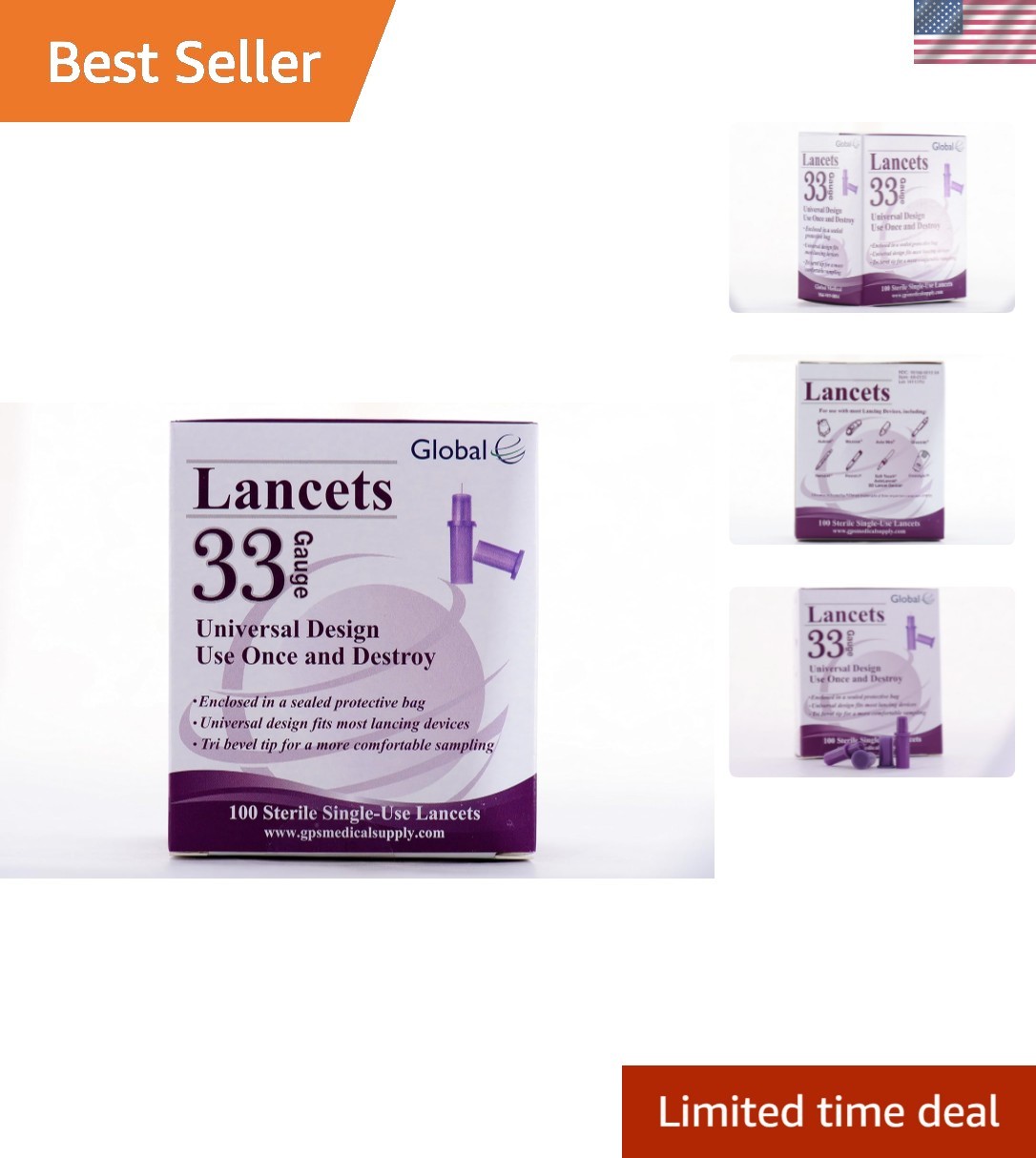 33 Gauge Pull Top Lancets - Virtually Pain-Free Testing - Suitable for Most L...