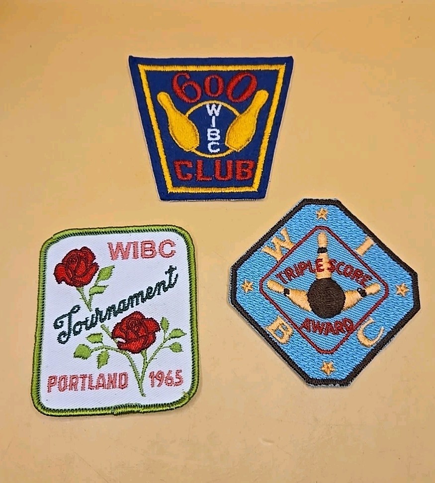 Vintage 1960's WIBC Bowling Patches Women's Tournament Portland - Lot of 3