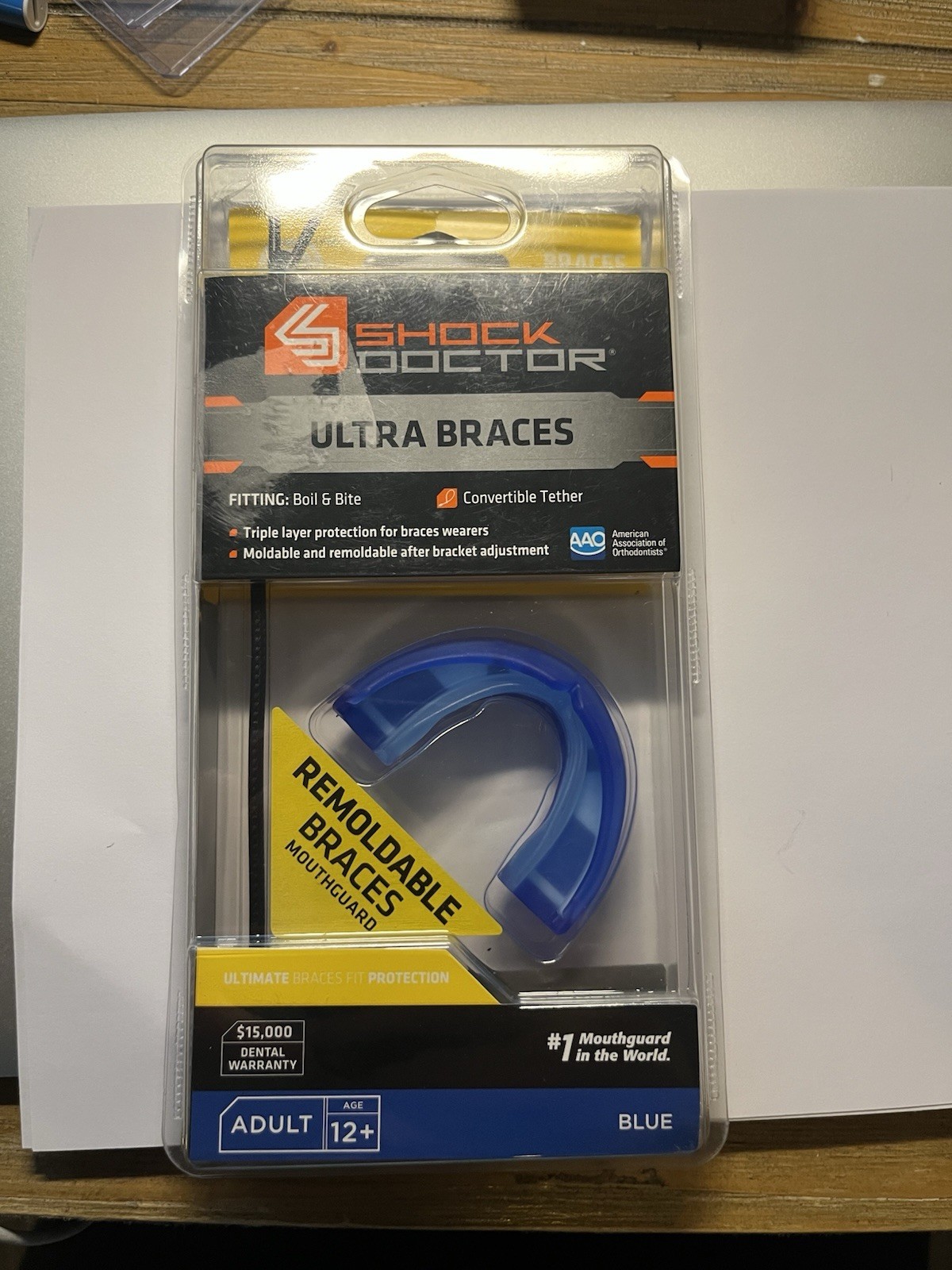 Shock Doctor Adult Ultra Remoldable Braces Mouthguard High Impact 11 & Up Sealed