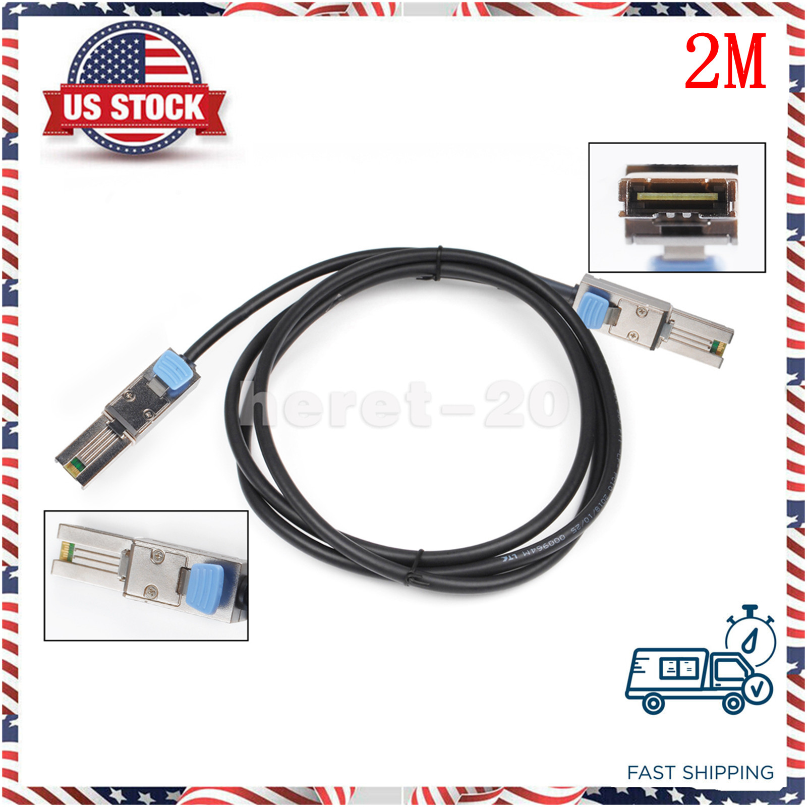 External Mini SAS HD SFF-8088 to Mini SAS SFF-8088 Data Cable 6.6FT 2M Black