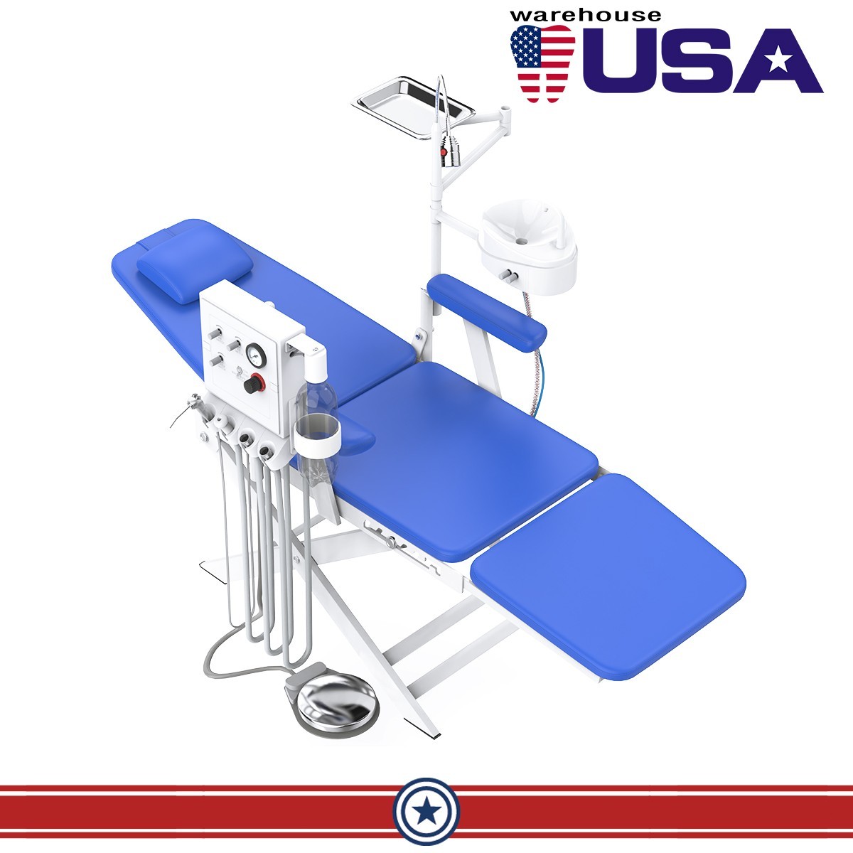 Portable Dental Delivery Unit Case Air Compressor Syringe/Portable Folding Chair