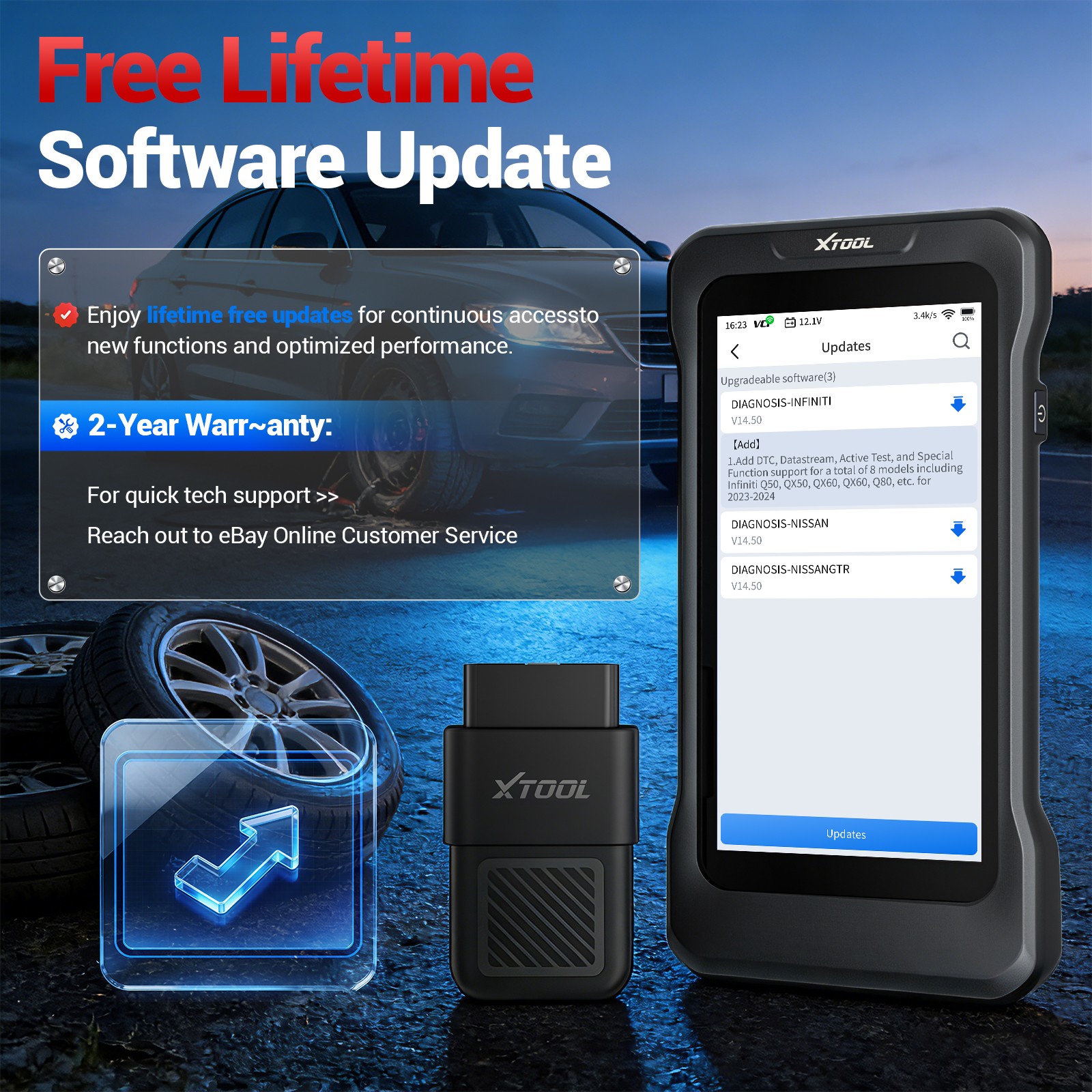 XTOOL TP300 TPMS Sensor Relearn TS100 Programming Tool Auto Diagnostic Scanner