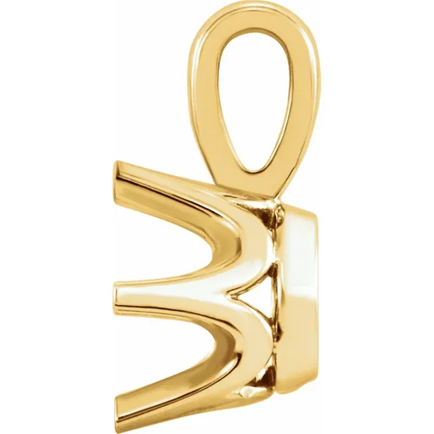 Pendant Mounting 14K Yellow Gold Round Cut 6 Prong Kings Crown Setting Design US