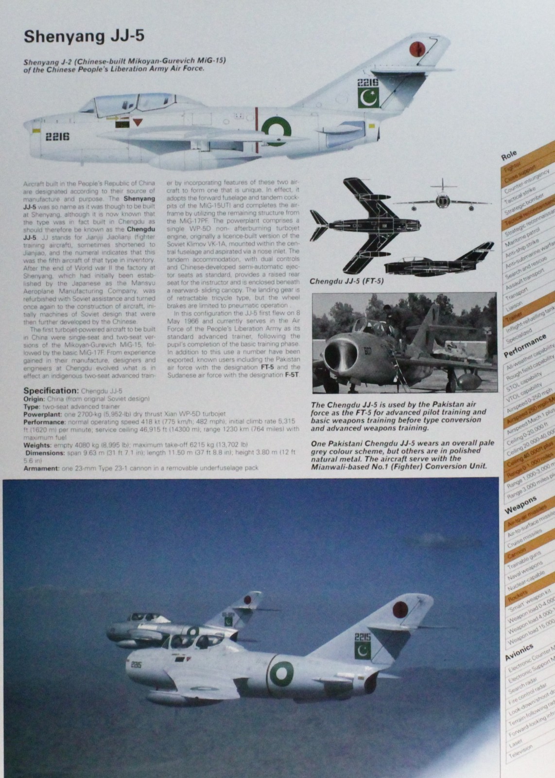 Shenyang JJ-5 JJ 5 JJ5 Picture Aircraft Vtg Info Sheet Wall Art Decor