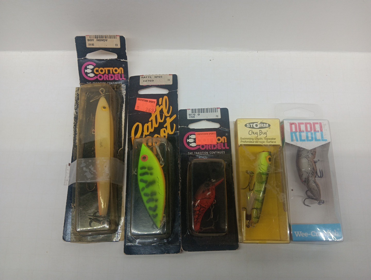 5 Cotton Cordell, Rebel & Storm fishing lures New In Box Includes Free Shipping