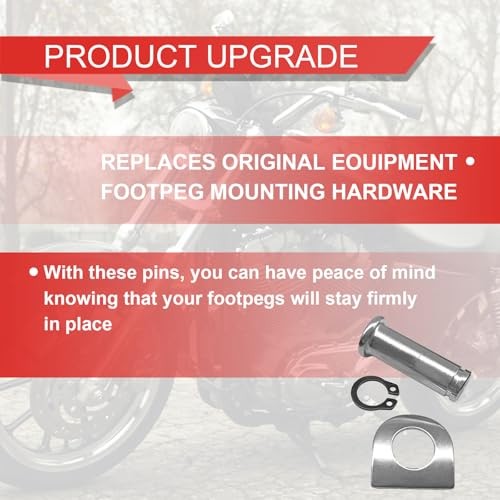 Motorcycle Foot Peg Mount Bolt Pin Kit, pin+Spring washer+Retaining ring, or