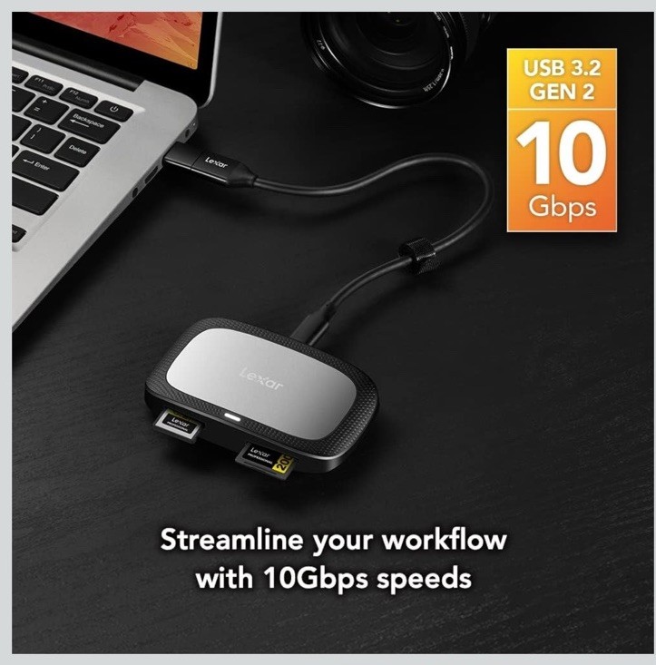 🔥Lexar Professional CFexpress Type-A/SD USB 3.2 Gen 2 Reader #LRW530U-RNBNG