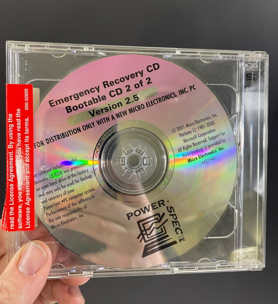 Power Spec Emergency Recovery (Bootable) Discs ~ Version 2.5 2001