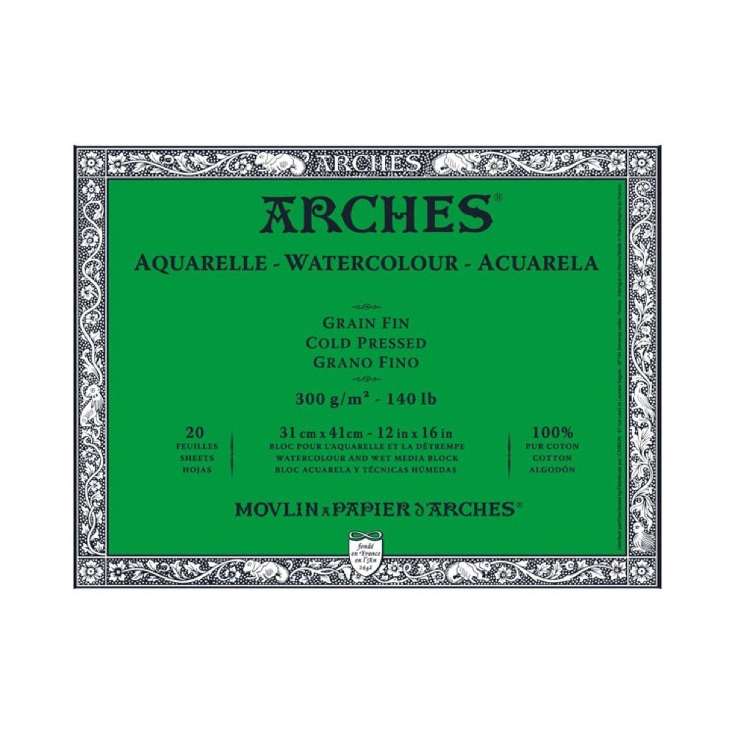 Arches Block 140Lb Cold Press 12X16