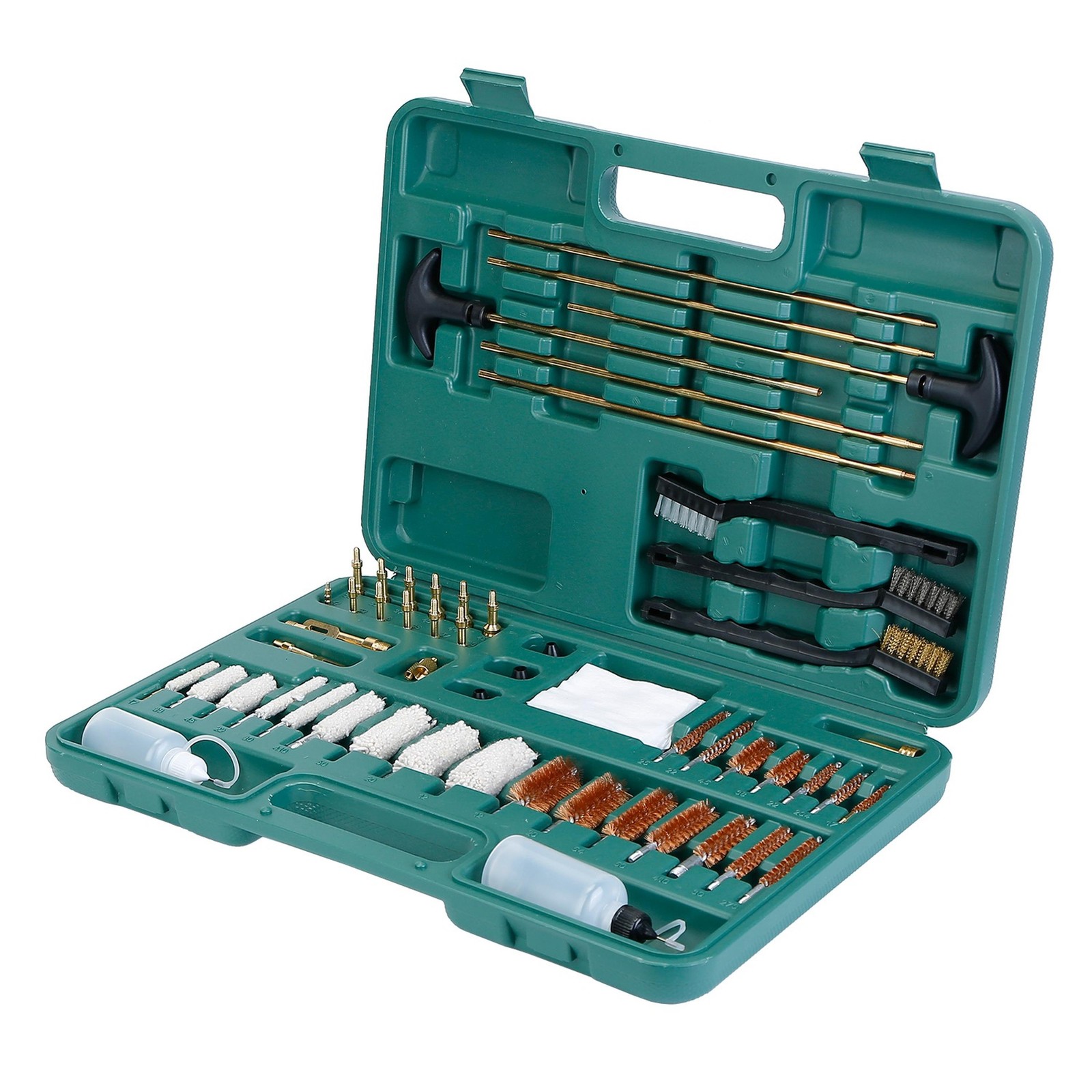 Universal Gun Cleaning Kit w/ Case for Rifles & Pistols - Green