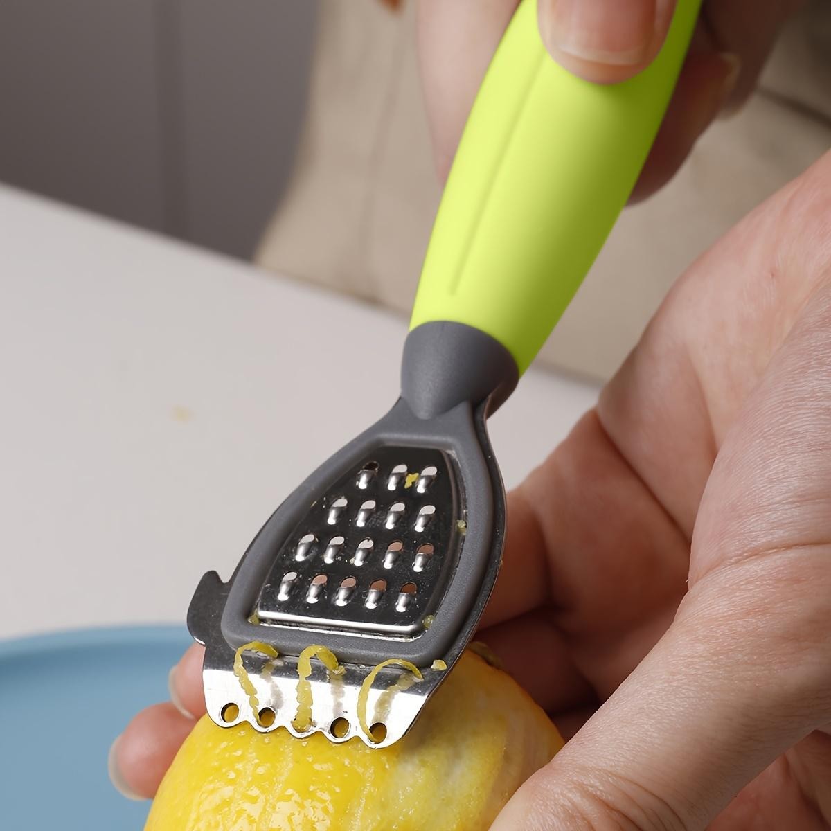Multifunction Lemon Zester & Juicer Stainless Steel Green Handle