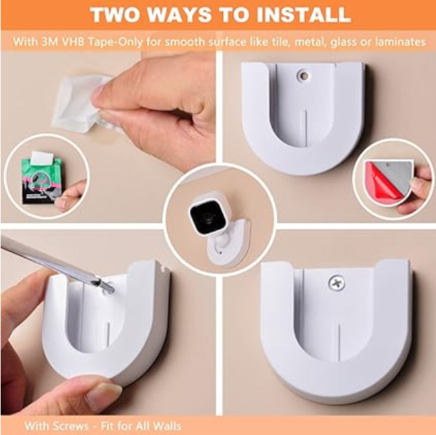 4 PACK WALL MOUNT FOR MINI BLINK INDOOR CAMERA STRONG ADHESIVE CAMER MOUNT BASE