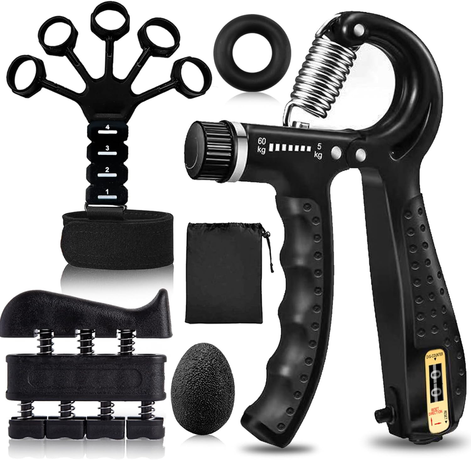 Grip Trainers, Including Forearm Strengtheners, Finger Trainers, Mechanical Coun