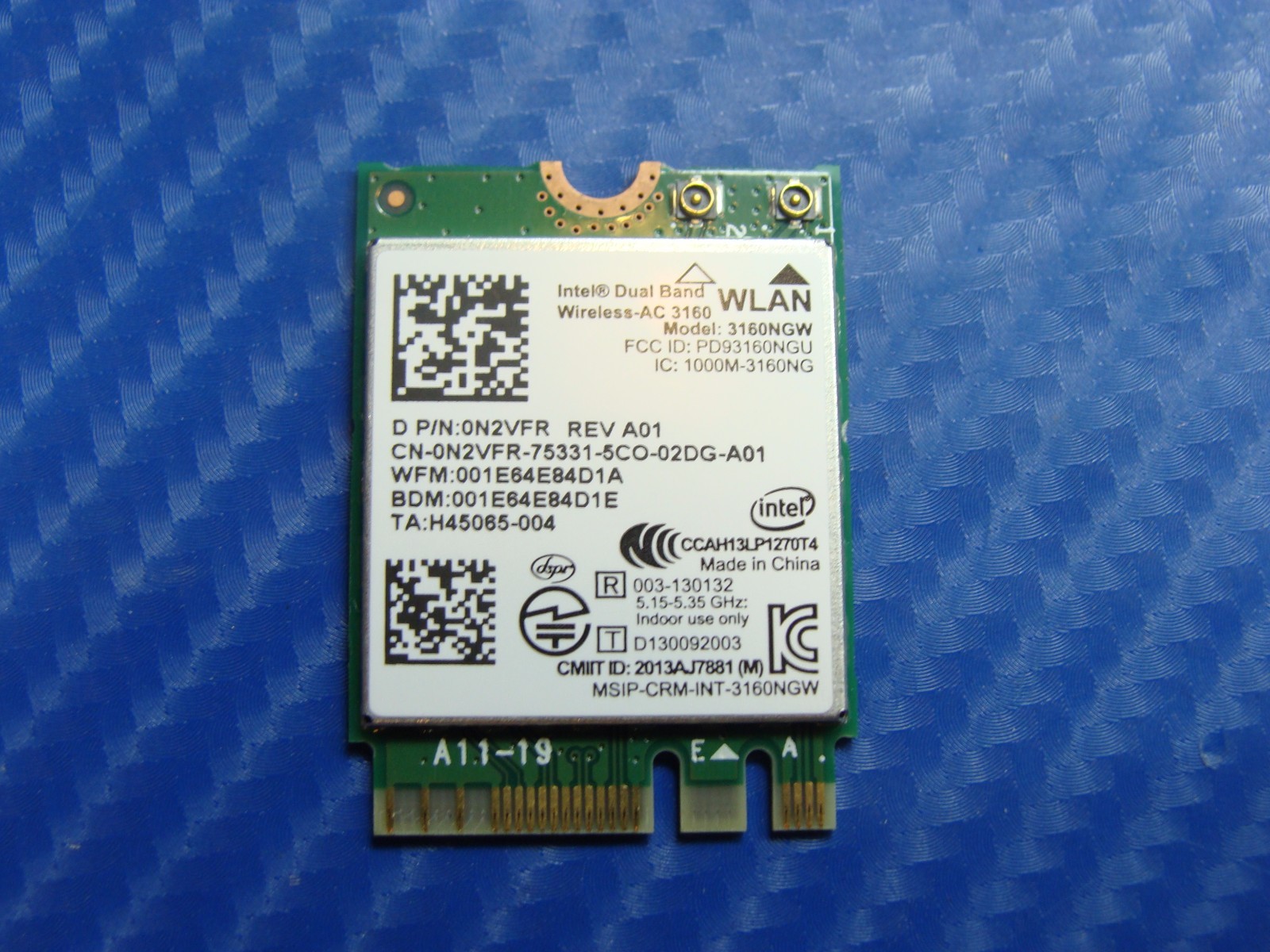 Dell Inspiron 15.6" 15-5559 OEM Laptop WiFi Wireless Card N2VFR 3160NGW GLP*