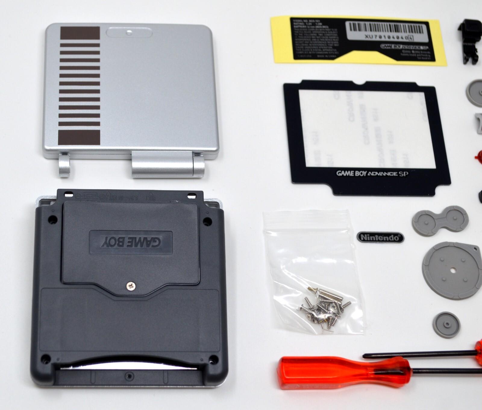 GBA SP Game Boy Advance SP Replacement Housing Shell Screen Lens (RETRO NES)