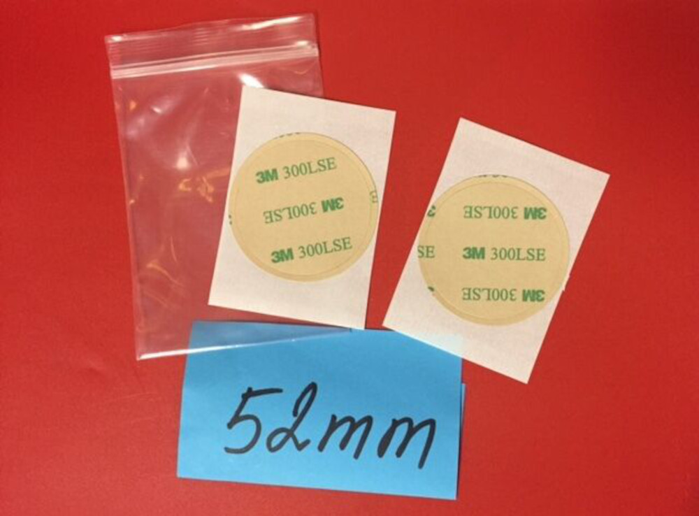 2pcs 52mm JJC DUAL-SIDED STICKERS 3M 300LSE ring to hold your adapter, adhesive