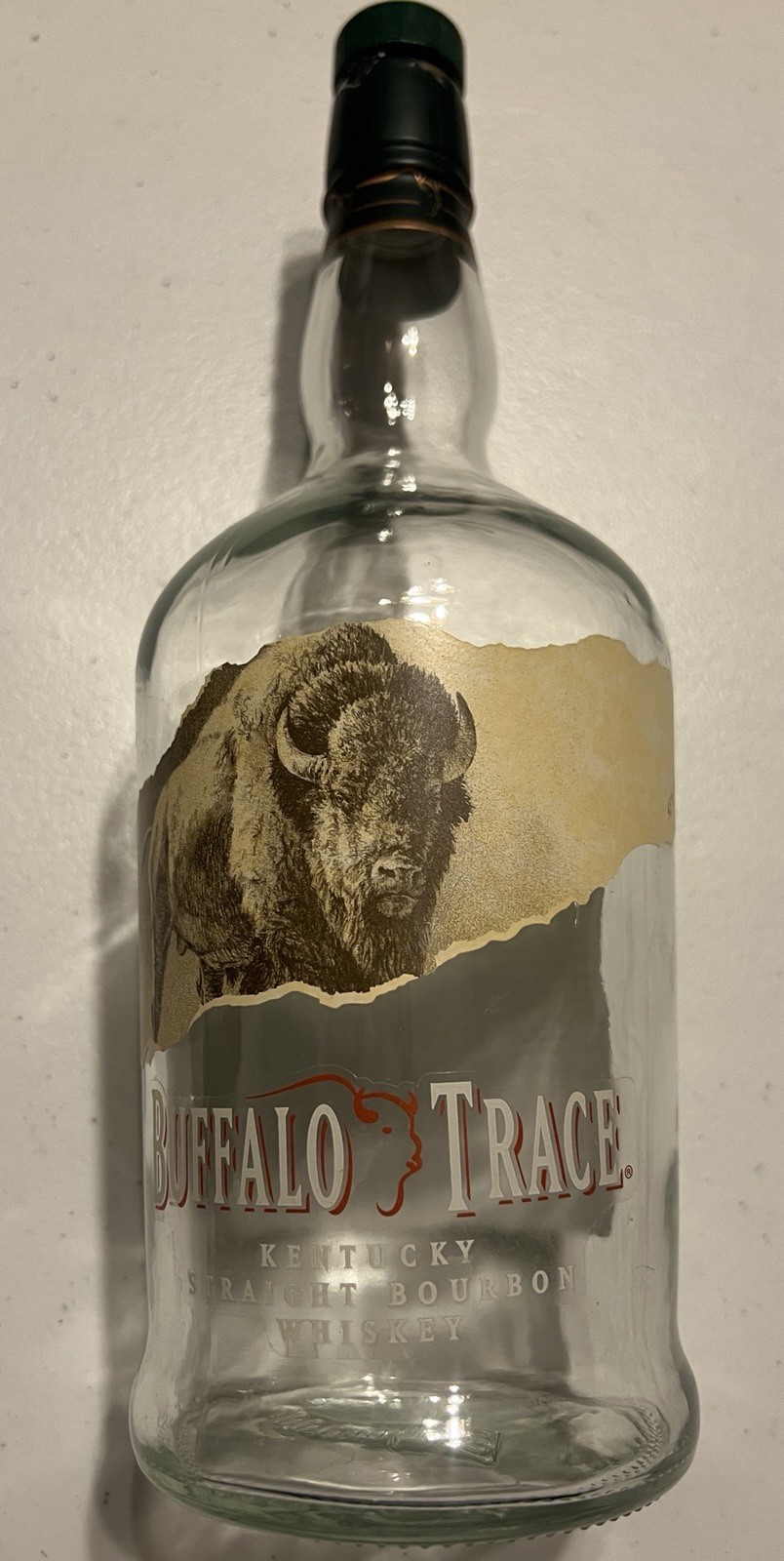 Buffalo Trace Kentucky Straight Bourbon Whiskey Bottle 1L One Liter w Cork Empty