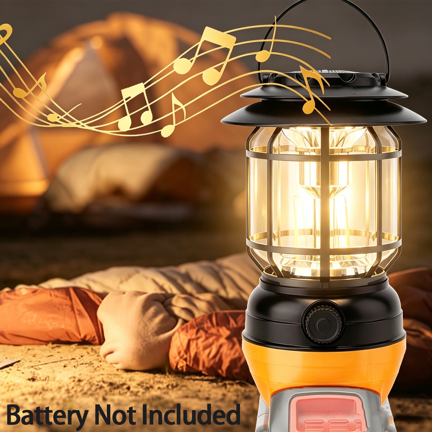 LED Camp Lamp Work Light with Bluetooth Speaker For Dewalt 18V 20V Battery
