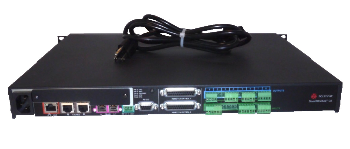 Polycom SoundStructure C8 rackmount 8 channel conference audio matrix mixer
