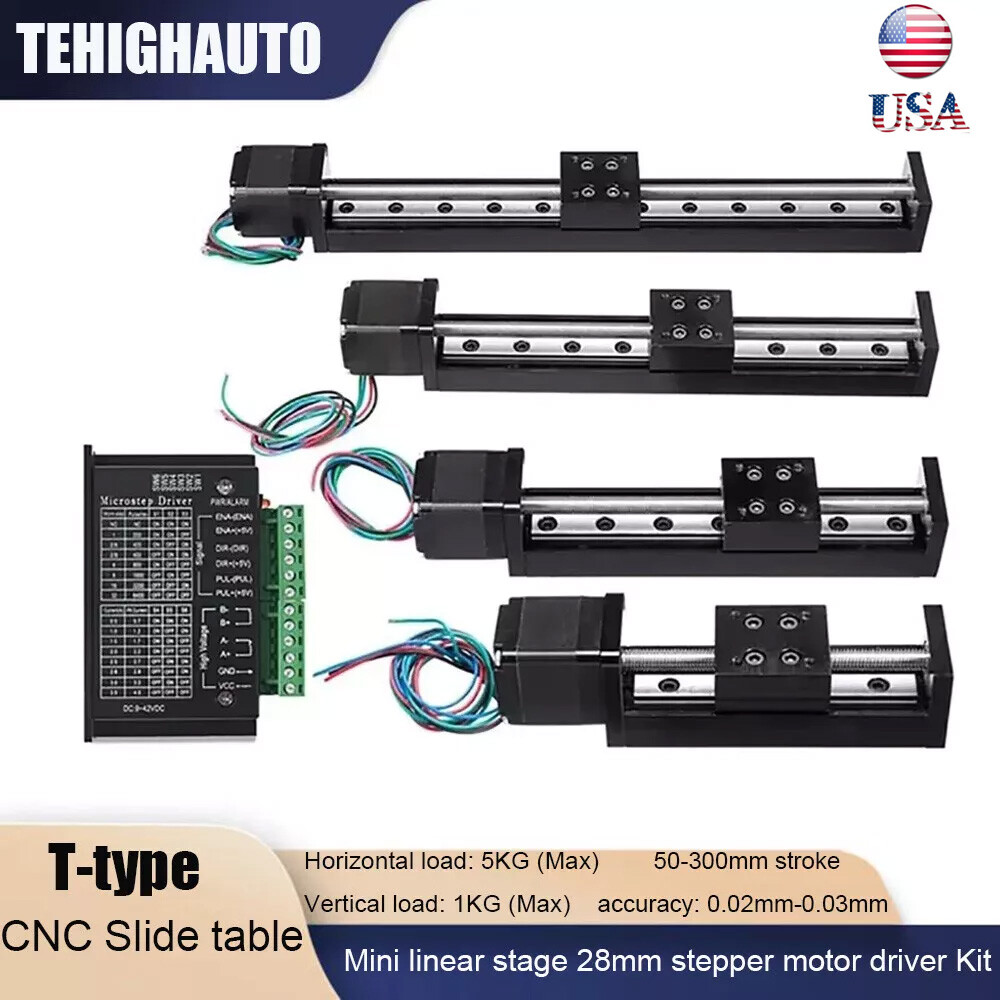 CNC Mini Motorized Slide Table Linear Guide Rail Stage Nema11 Motor Drive Kit