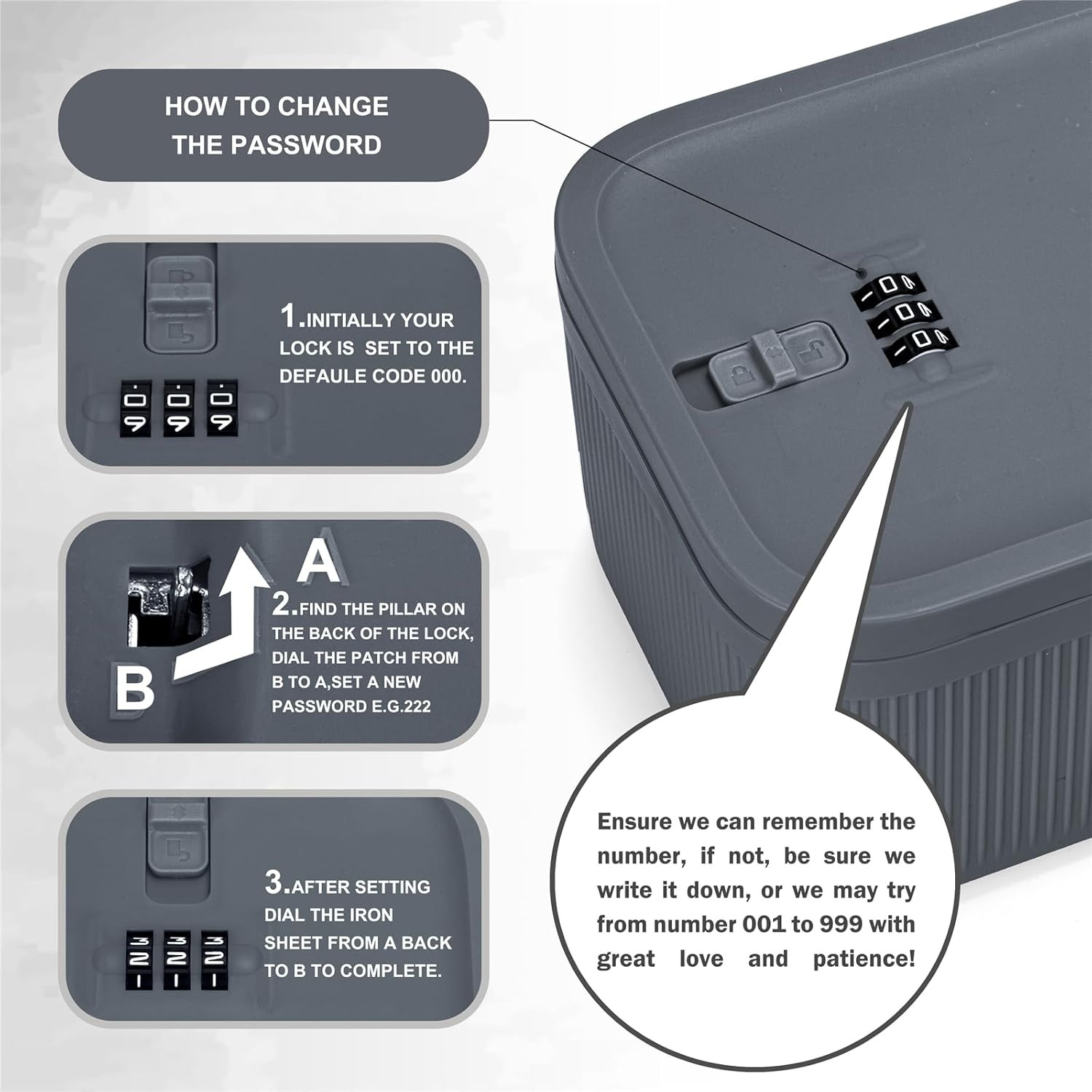 Medication Lock Box,Small Lockable Storage Box with Combination Code for Phone,M