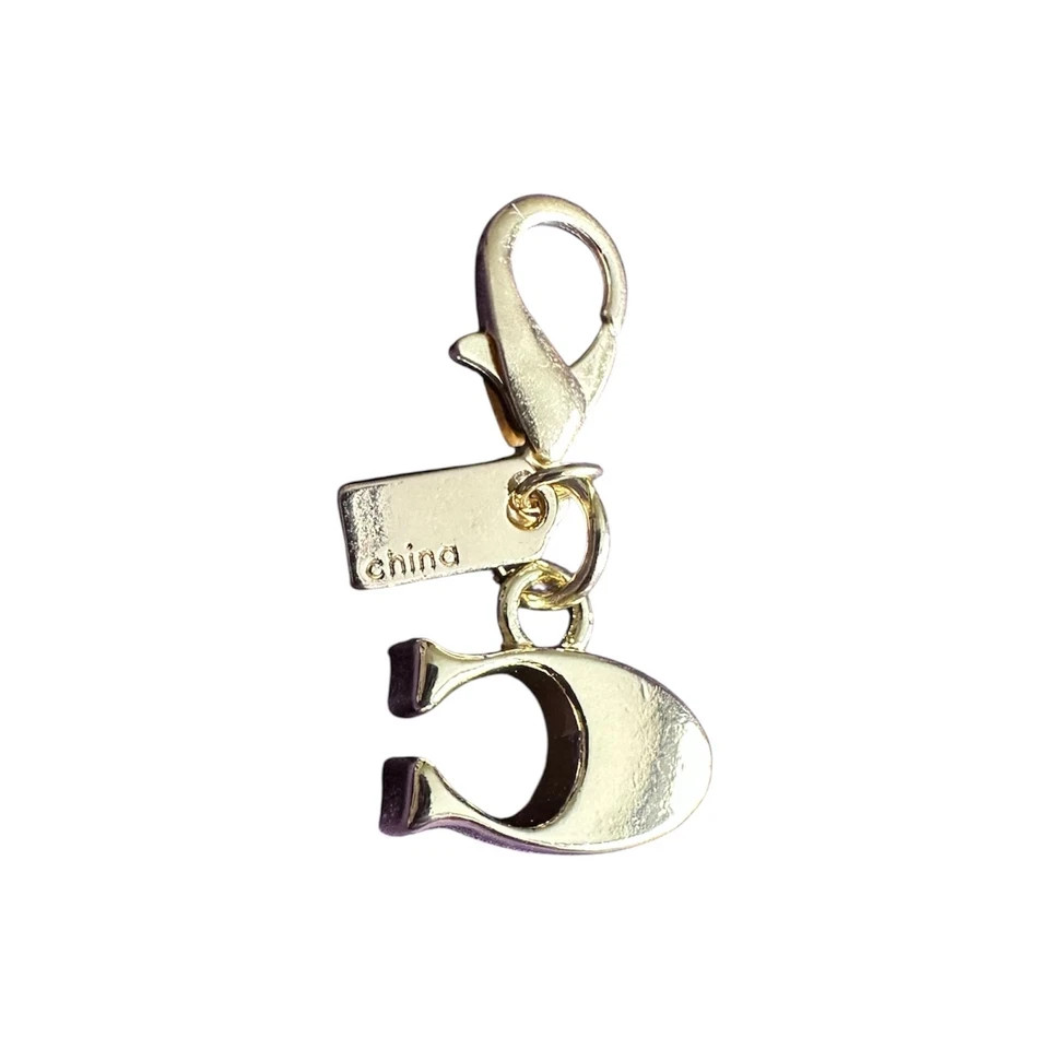 Coach Mini Bag Charm Keychain Orange "C"
