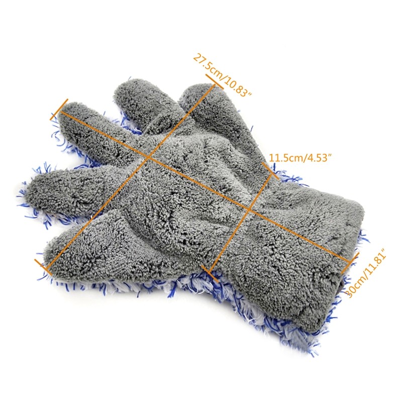Double Sided Car Washing Mitts Dusting Microfiber Gloves Cleaning Rag Durable
