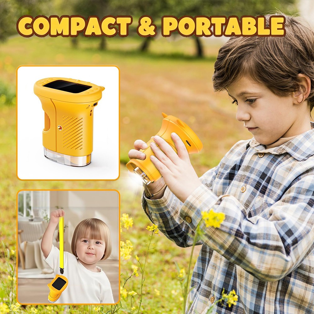 1000X Digital Portable Microscope for Kids with 2.4inch IPS Screen Mini Pocket