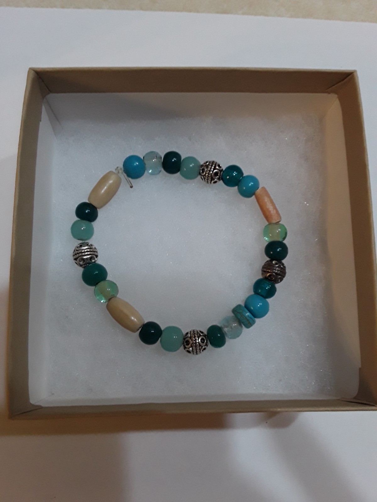 Handmade beaded bracelet- elastic thread- see 2nd picture for size SKU#013