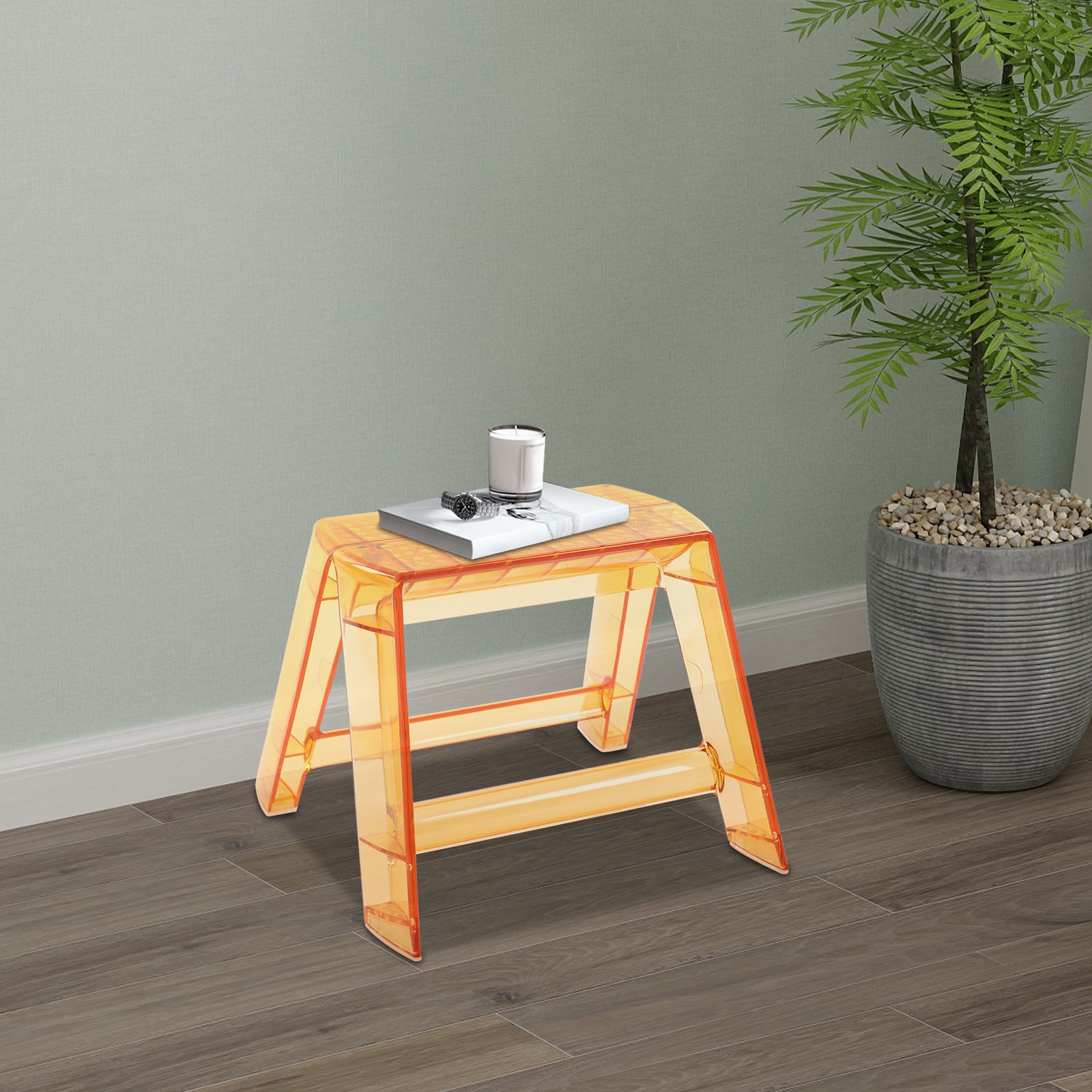 Modern 2 Steps Protable Step Ladder Step Stool Clear Stool for Indoor Outdoor
