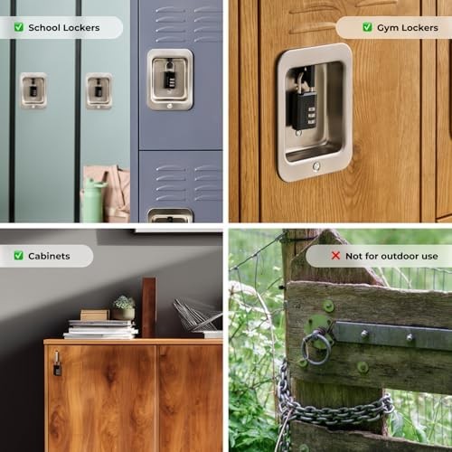 Master Lock Black Combination Padlock, Indoor Gym Locker Lock with Customizable