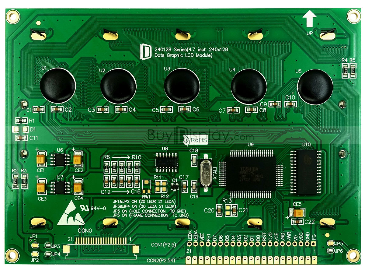 240x128 Graphic LCD Module Display,RA6963,T6963 Controller,Optional Touch Panel