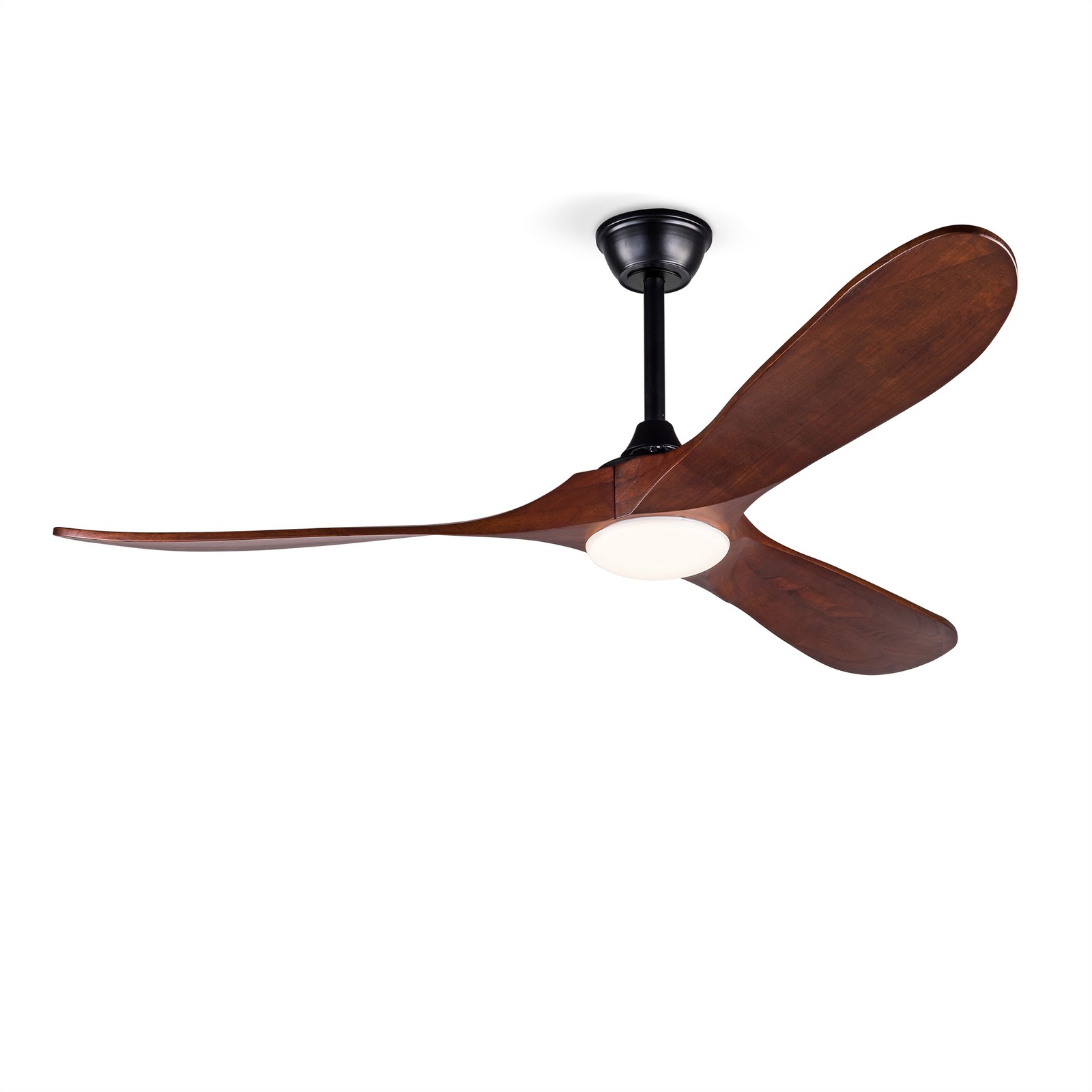 New Model 52" Black Ceiling Fans With lights and Remote Control,18W Led Light