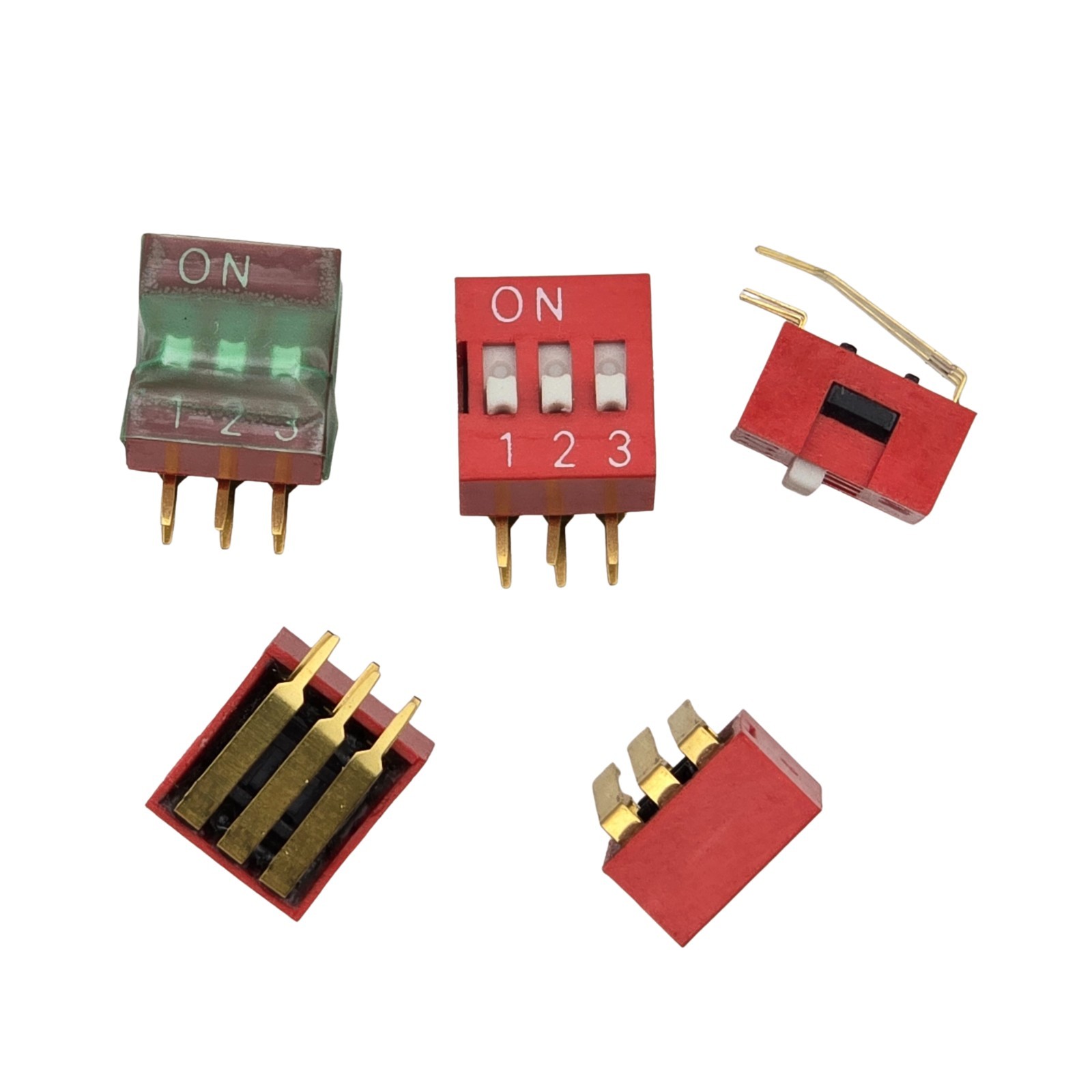 5pcs CTS 3-Position Piano Slide DIP Switch 2.54mm Pitch Right Angle Vertical