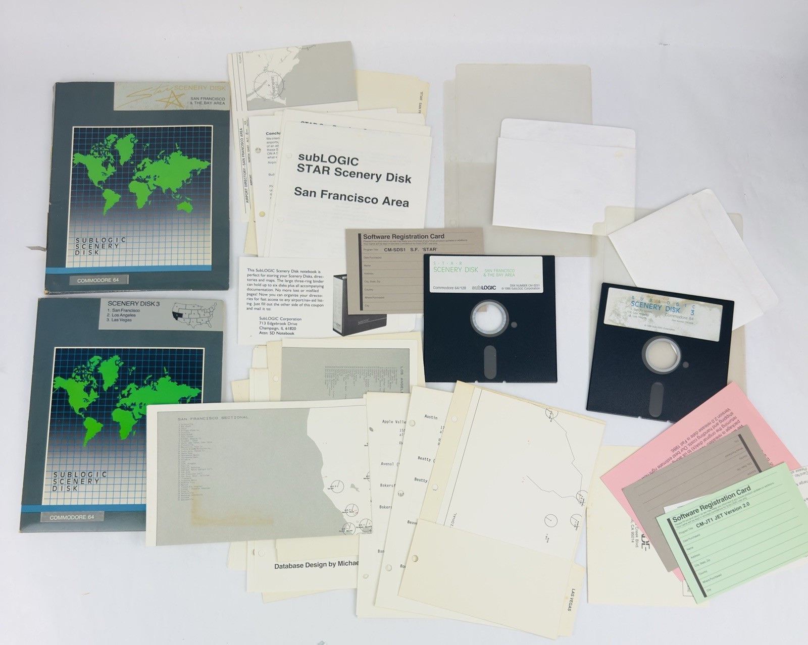 Sublogic Scenery Disk 3 & San Fran Star Disk for Commodore 64
