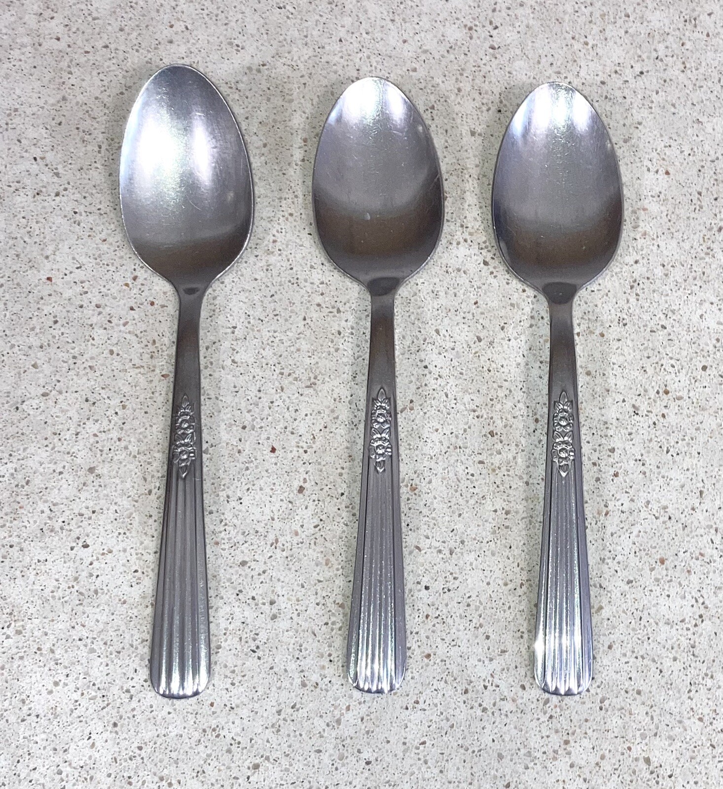 Thor Fluted Rose 3 Piece Stainless Steel Tablespoon Lot