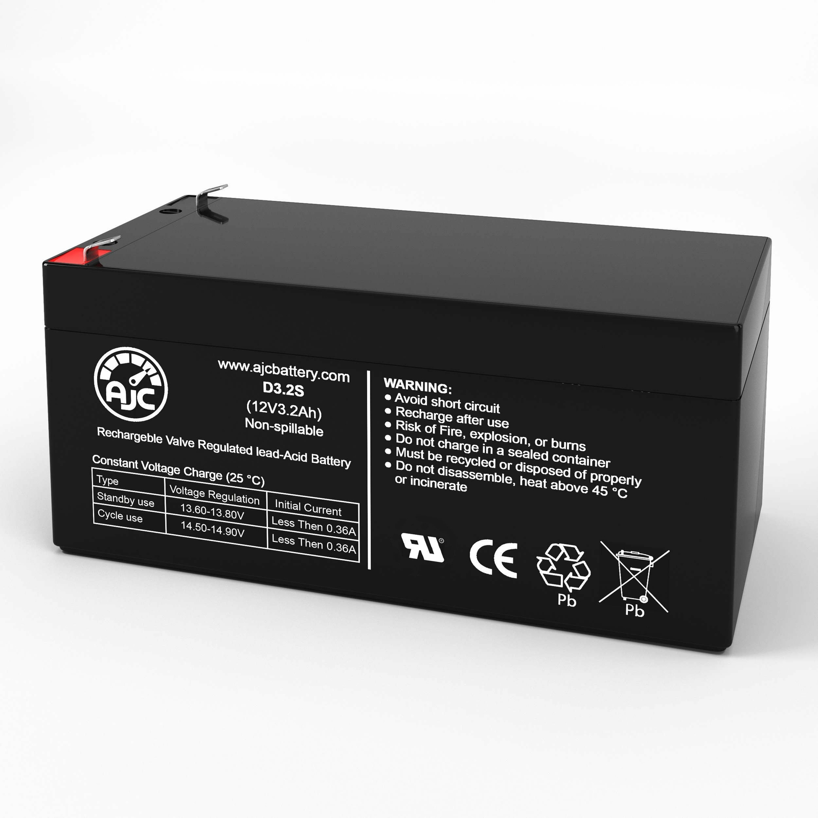 AJC Battery Compatible with OPTI-UPS VS575C 12V 3.2Ah UPS Battery