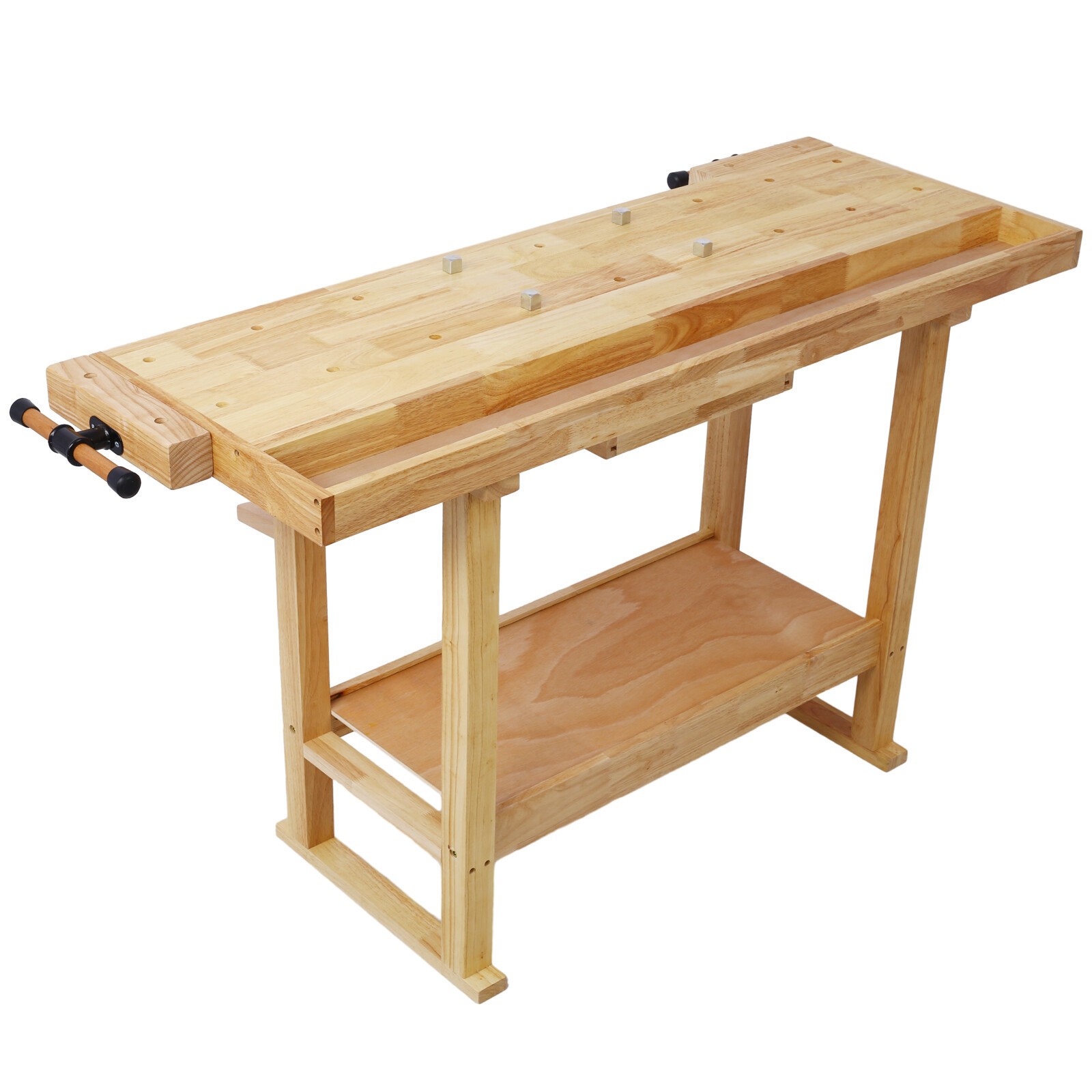55 in Workbench Wooden Work Bench Table Workstation for Garage Workshop Home