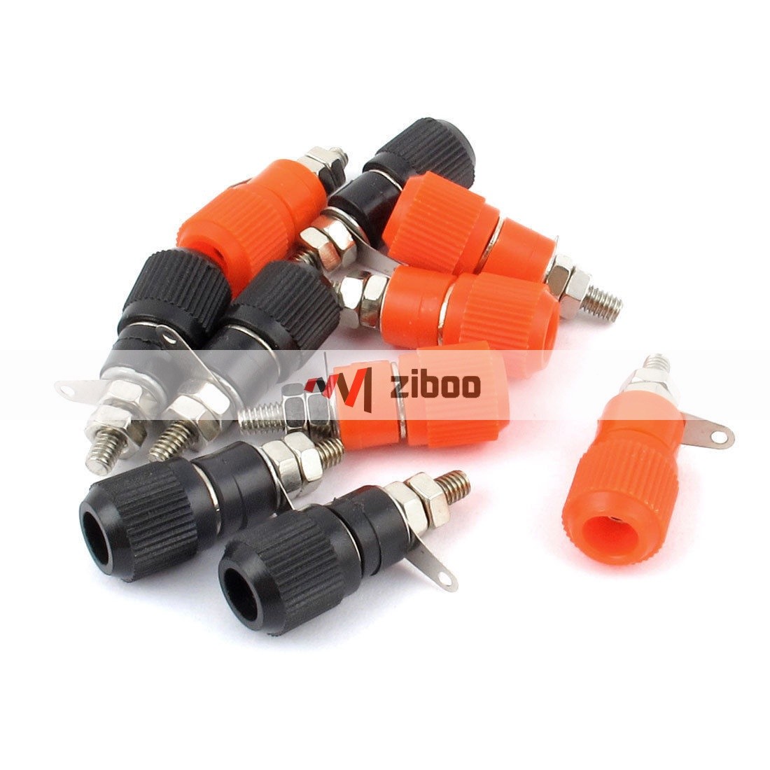 10pcs 4mm audio red black amplifier terminal banana binding post plastic metal✦