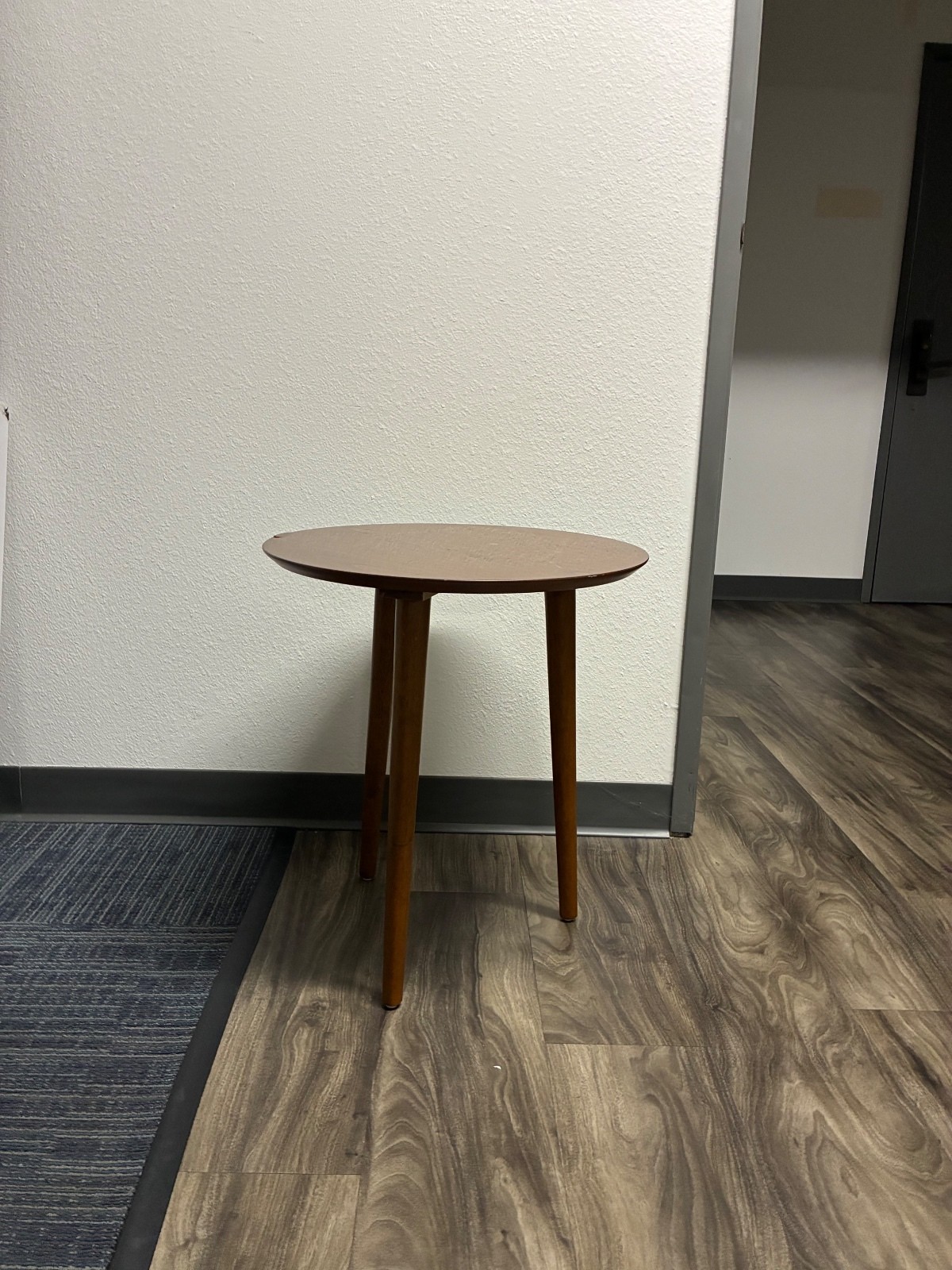 Mid-Century Modern Round Wooden Side Table