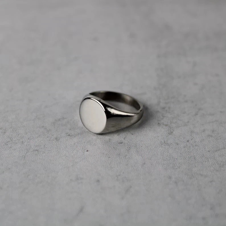 Signet Ring Solid 925 Sterling Silver rectangle silver ring geometric Ring All S