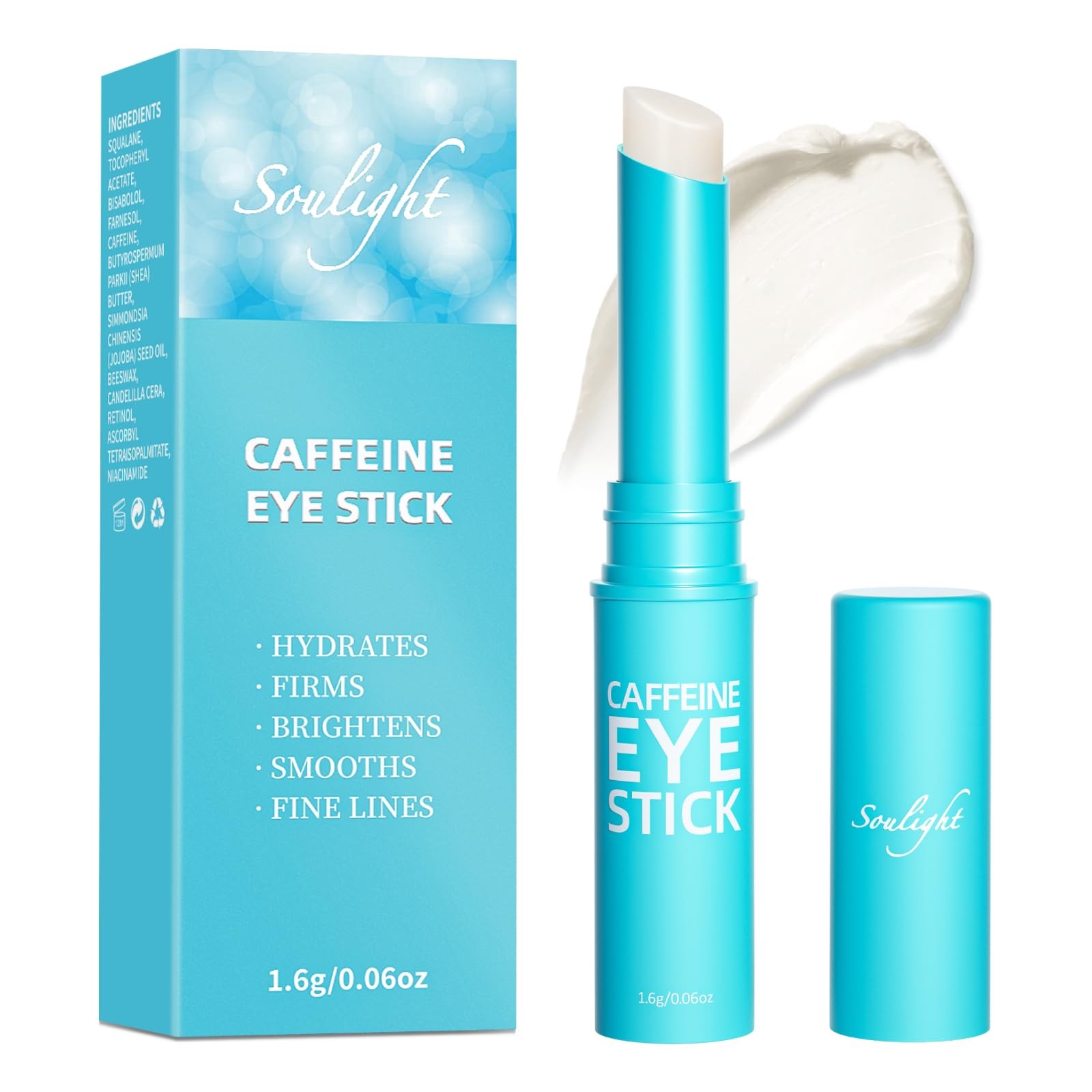 Soulight Caffeine Eye Stick, AntiAging Eye Balm, Advanced Revitalizing Eye Cr...