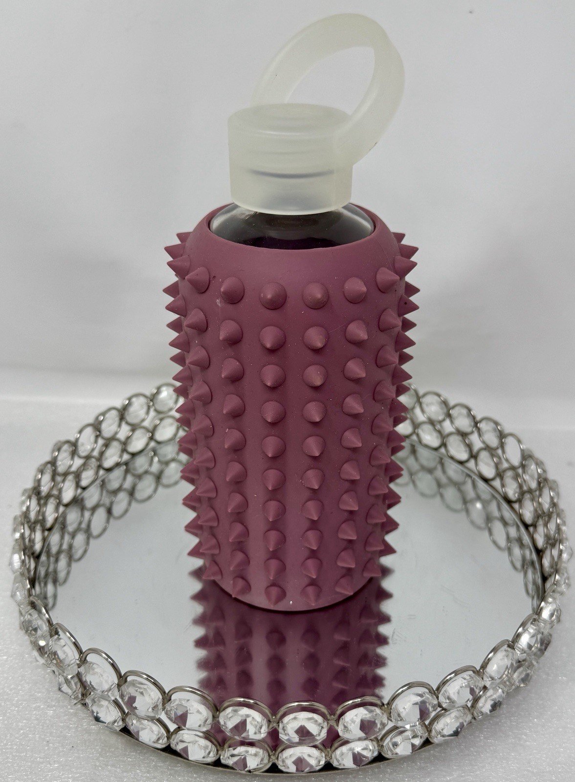 BKR Glass Water Bottle Spiked Muse (Opaque Cool Mauve) Little 16oz/500ml-NWOT