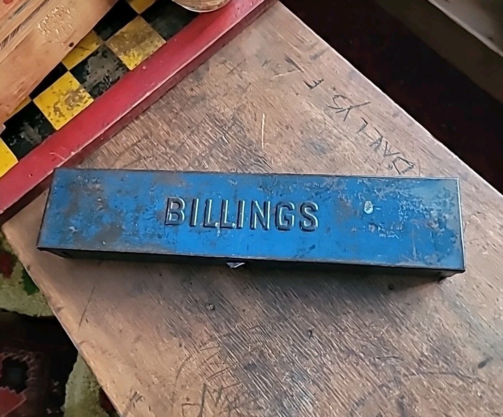 Tools Billings Socket Set Box ONLY Blue 1950s  15"×3"×2"