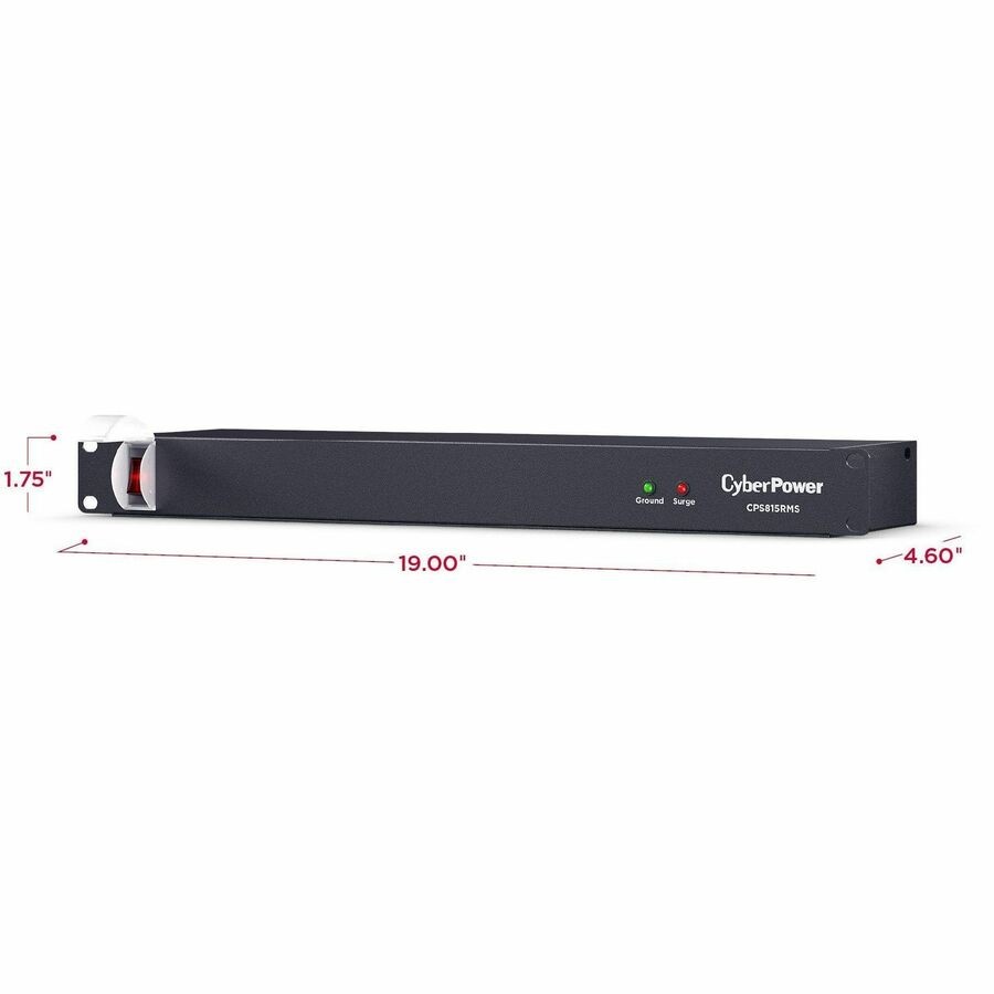 CyberPower CPS815RMS Surge Protector, 125V/15A, 1800 Joules, 8 Outlets, 6ft