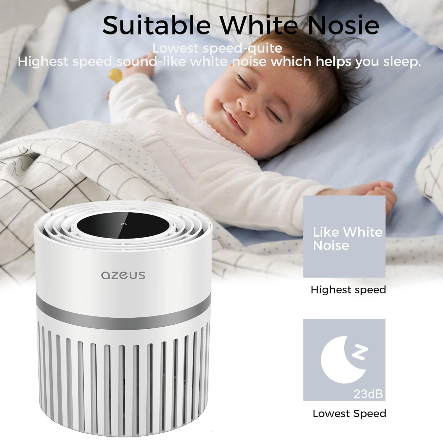 Air Purifier for Large Room with High CARD Rate, Portable Desktop Air Purifier w