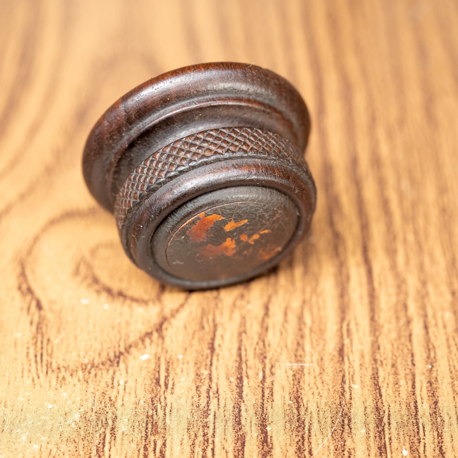 Vintage Radio Knob Deco 1930s Hardwood 1pc 1/4" D Shaft