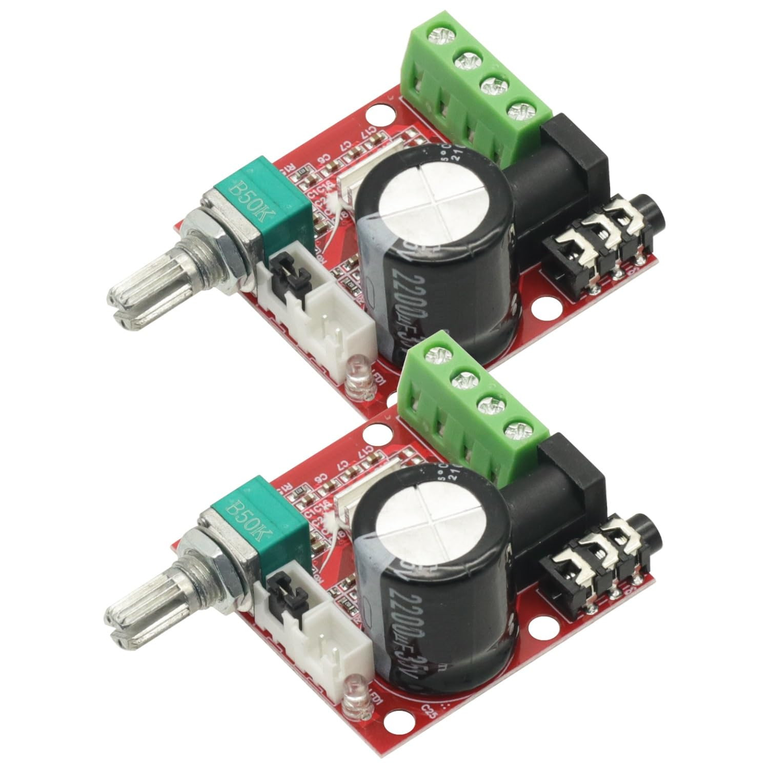 2 Pcs PAM8610 Mini Audio Stereo Amplifier Board 2X10W Dual Channel D Class DC...