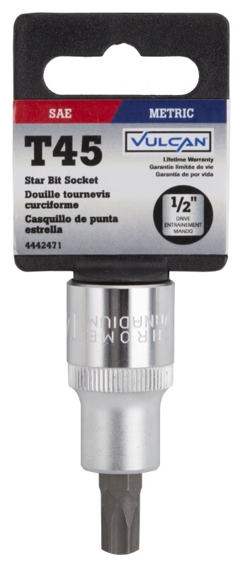 NEW VULCAN SIZE T45 TORX STAR 1/2" DRIVE SCREWDRIVER BIT SOCKET 4442471